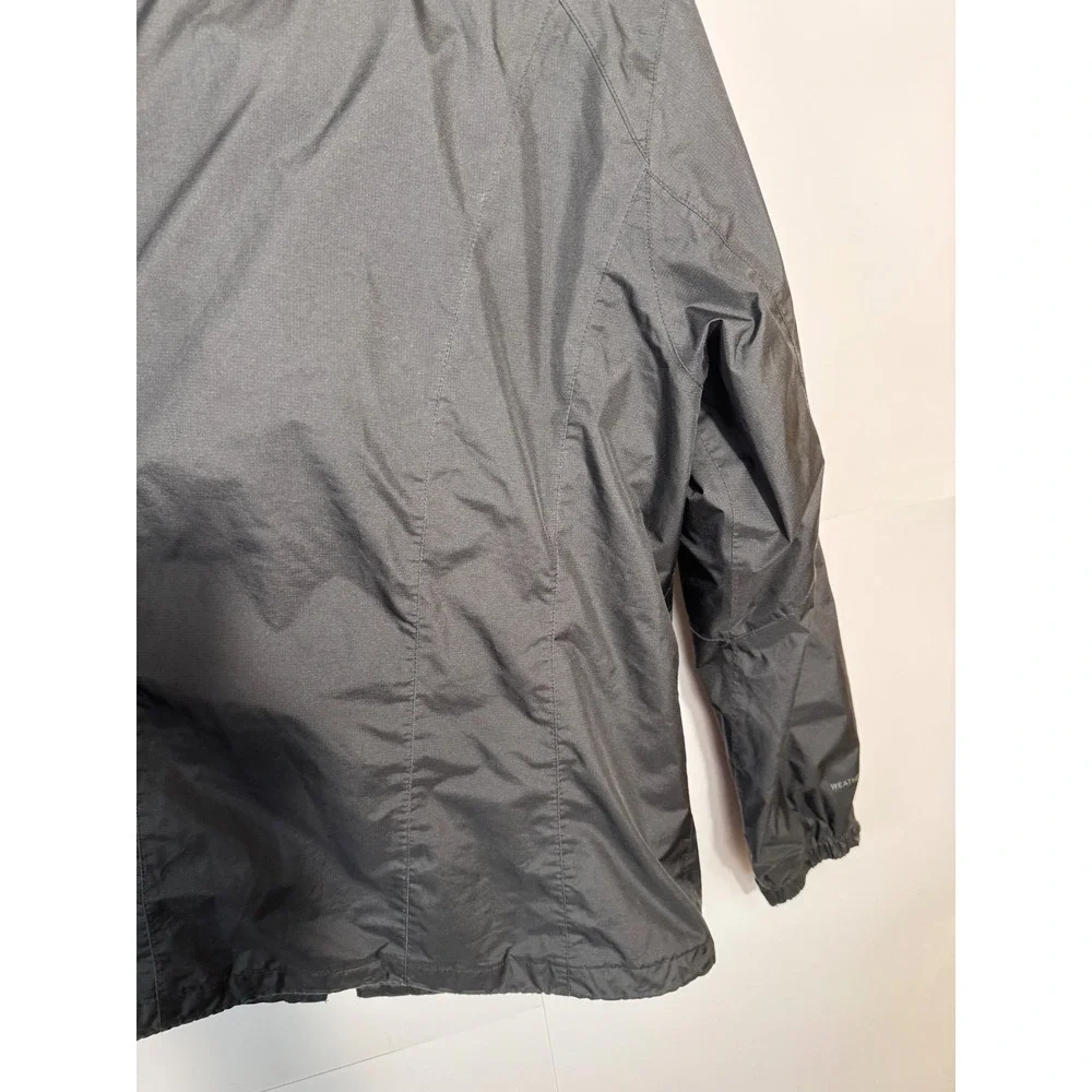 Eddie Bauer Windbreaker Rain Jacket Women XL Black Lightweight Full Zip Gorpcore